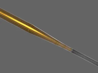 PBR Baseball Bat Yellow Low-poly 3D model