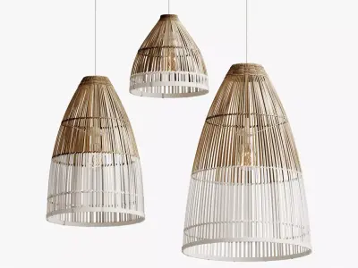 Interior Decoration Bamboo Lamp Shade 3D model