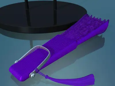 Hand fan lace multicolor rigged low poly Low-poly 3D model