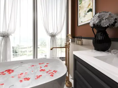 Modern Bathroom Interior Low-poly 3D model