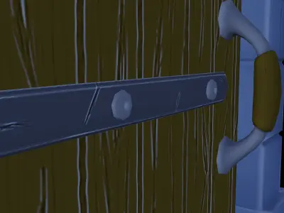 Stylized Dungeon Door Low-poly 3D model