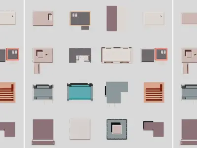 Buildings pack 1 3D Model Collection