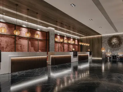 Hotel reception lobby 3D model