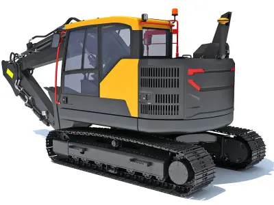 Construction Tracked Excavator 3D model