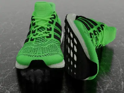ADIDAS 3D SHOES - GREEN - ULTRABOOST Low-poly 3D model