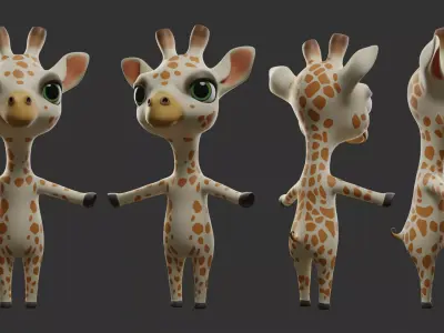 Cartoon Giraffe Low-poly 3D model order