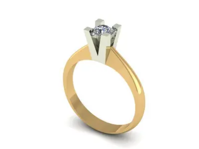 solitair ring for daimond 3D print model