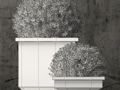 Restoration hardware estate zinc footed planters 3D model