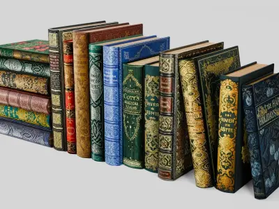 Old books for decoration Vol01 Low-poly 3D model