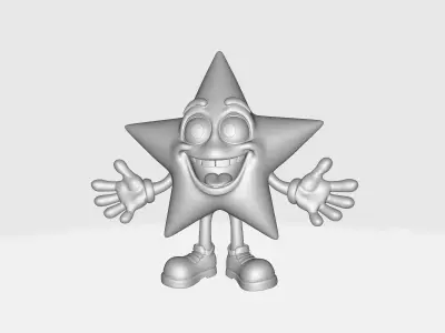 Christmas Star Character Festive Holiday Figurine Cartoon Star 3D print model