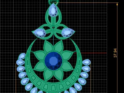 VICTORIAN LUXURY PENDANT 3D PRINTABLE MODEL 3D print model
