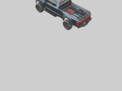 Performance Pickup Truck with Supercharger model Low-poly 3D model