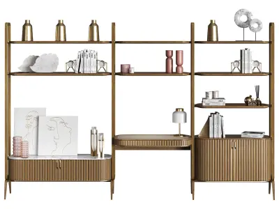 EDEN ROCK Bookcase with 3 elements Design Sacha Lakic 3D model