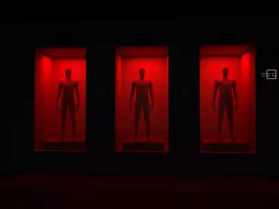 Human test halls Low-poly 3D model