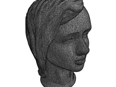 Vintage Cracked Mannequin Display Head Low-poly 3D model