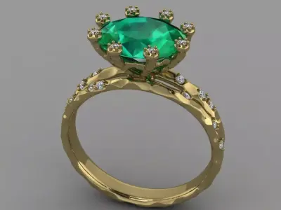 Ring Stone flower  3D print model