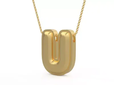 Model 1204 U Initial Letters Charm Balloon 20mm 3D print model