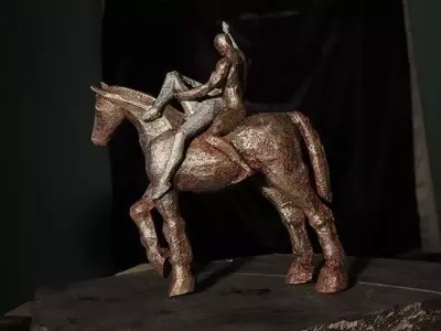 model two on horseback 3D model