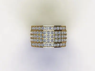 Man Ring 2020 with diamond in Asia with Cad file R29 3D model