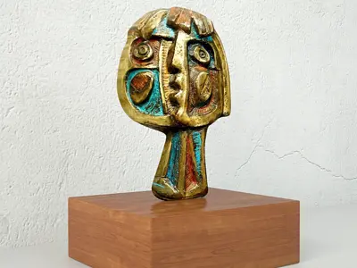 Modernist Bronze Abstract Sculpture 3D model