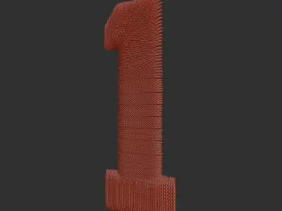 EmbroideryCG Font English05A Zbrush IMM Brush 3D model