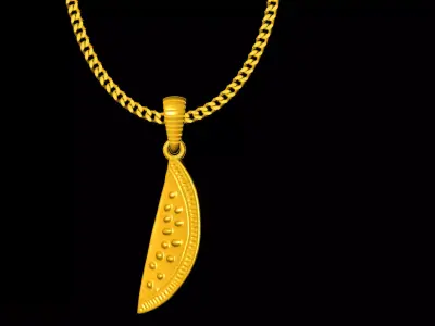 water melon slice pendant charms - one inch pendant 3D print model