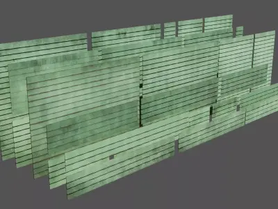 Wall panels set stained lining set 3D model
