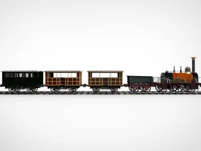 Steam train 1858 3D model