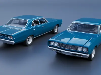 Dodge Coronet 4 Door 1968 3D print model