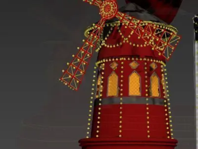 Mouline Rouge for RT Low-poly 3D model