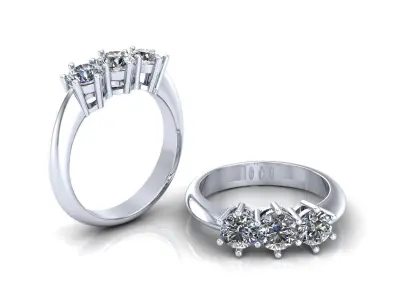 Trilogy Ring 1ct Tot 3D print model
