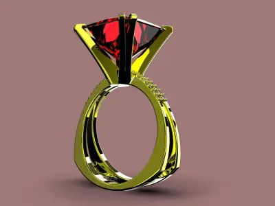 3D model Solitaire Princess-EL Shank-PV 3D print model
