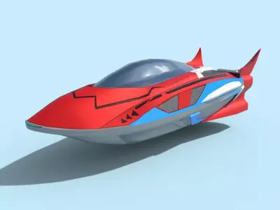 Racing Boat Low-poly 3D model