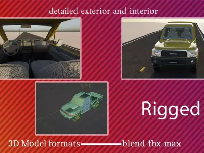 Toyota Land Cruiser Low-poly 3D model