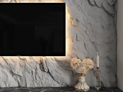 tv wall - set 05 3D model