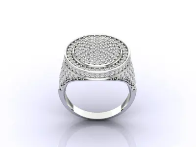 Print Ready STL 3DM  Gents Rings Diamond Men Ring  3D print model 42