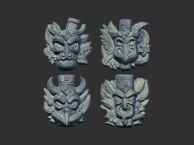 tiki mask decor 3D print model