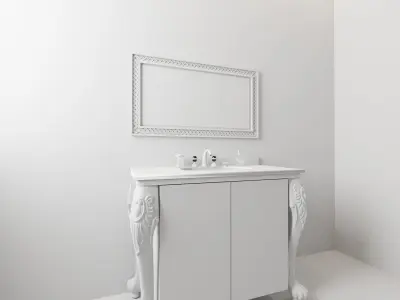 Neo classic bathroom - interior design room set 3D model