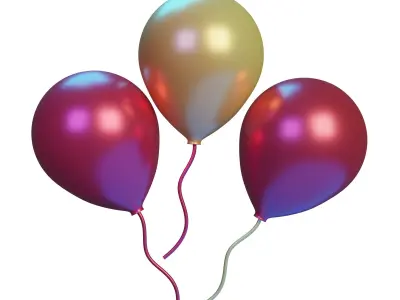 Birthday Icon Pack 3D Model Low-poly 3D model