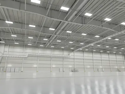 Airplane Hangar Interior 1b Low-poly 3D model