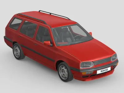 Volkswagen Golf 1997 Low-poly 3D model
