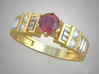 Diamond ring 0475 3D printable model  Free 3D print model