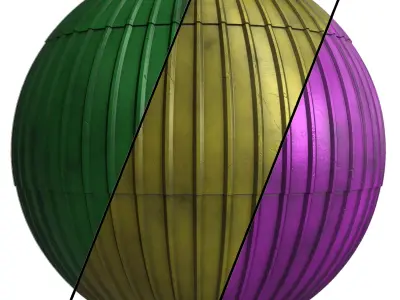 Roof Tile Materials 34- By 3 color Pbr By Sbsar 4k Low-poly 3D model