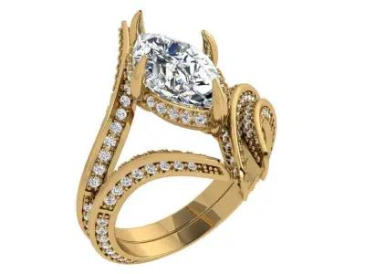 Marquise Tension Ring With Band 3764 3D print model