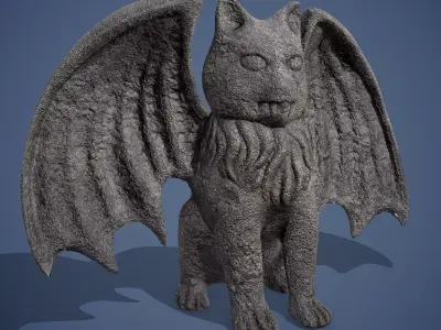 Gargoyle 3D Model statue of bat Free low-poly 3D model
