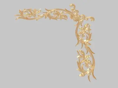 pattern wood Classic frame of luxurious gold interior inlaid cnc 3D model