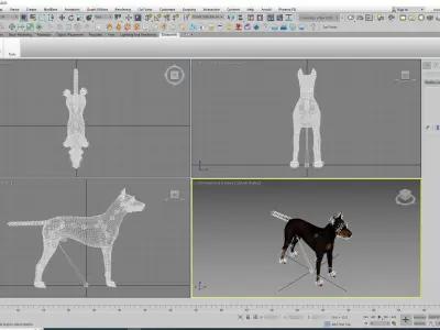 Dobermann Dog - Full Rigged  3D model