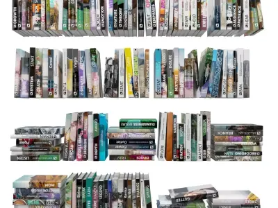 Books 150 pieces 1-1-2 Low-poly 3D model
