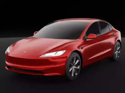 TESLA MODEL 3 2024 Exterior Only Game Ready 21K tri Low-poly 3D model
