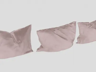 Three Soft Pillows Low-poly 3D model